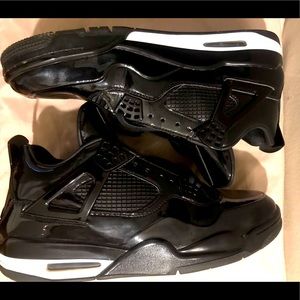 Jordan 4 Retro 11Lab4, Black Patent Leather, size 12, Used, No Box, Authentic